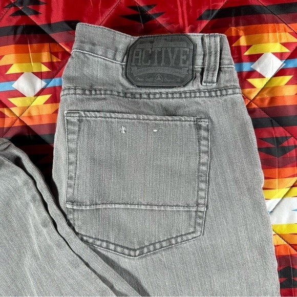 Active Churchill Regular Fit‎ Straight Leg Men's Jeans 34x28 Y2K Skate Shop Gray - Picture 6 of 10
